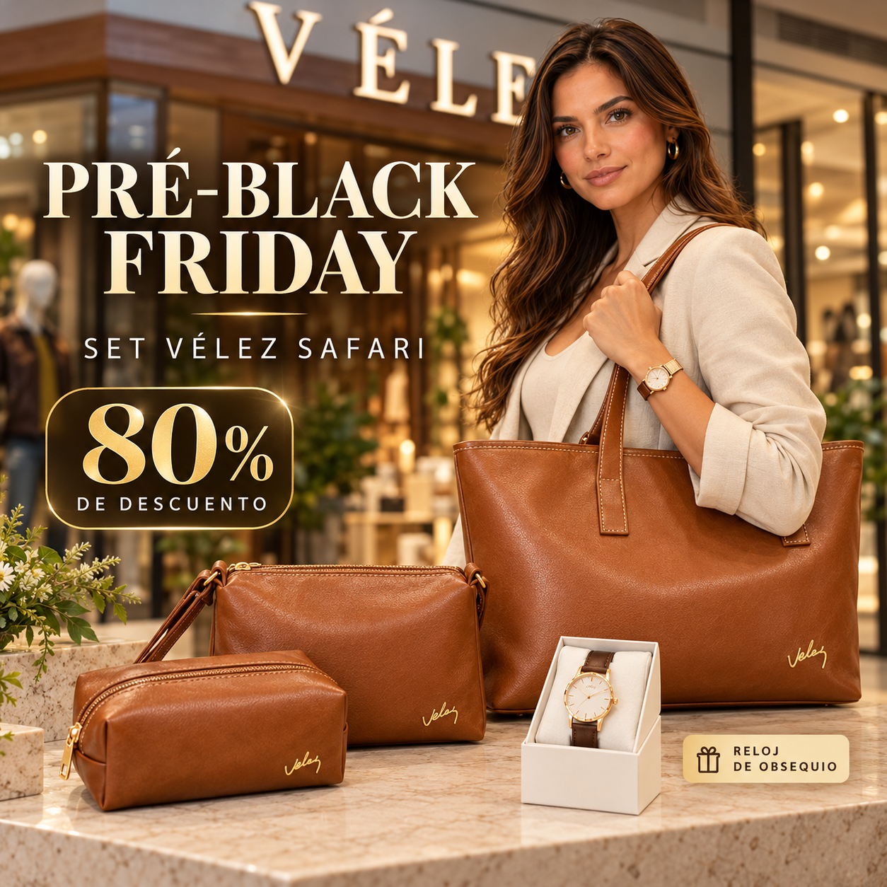 👜 Set VZ Safari™ | Black Friday 🔥 80% OFF | 3 Bolsos + Reloj de Regalo 🎁⌚