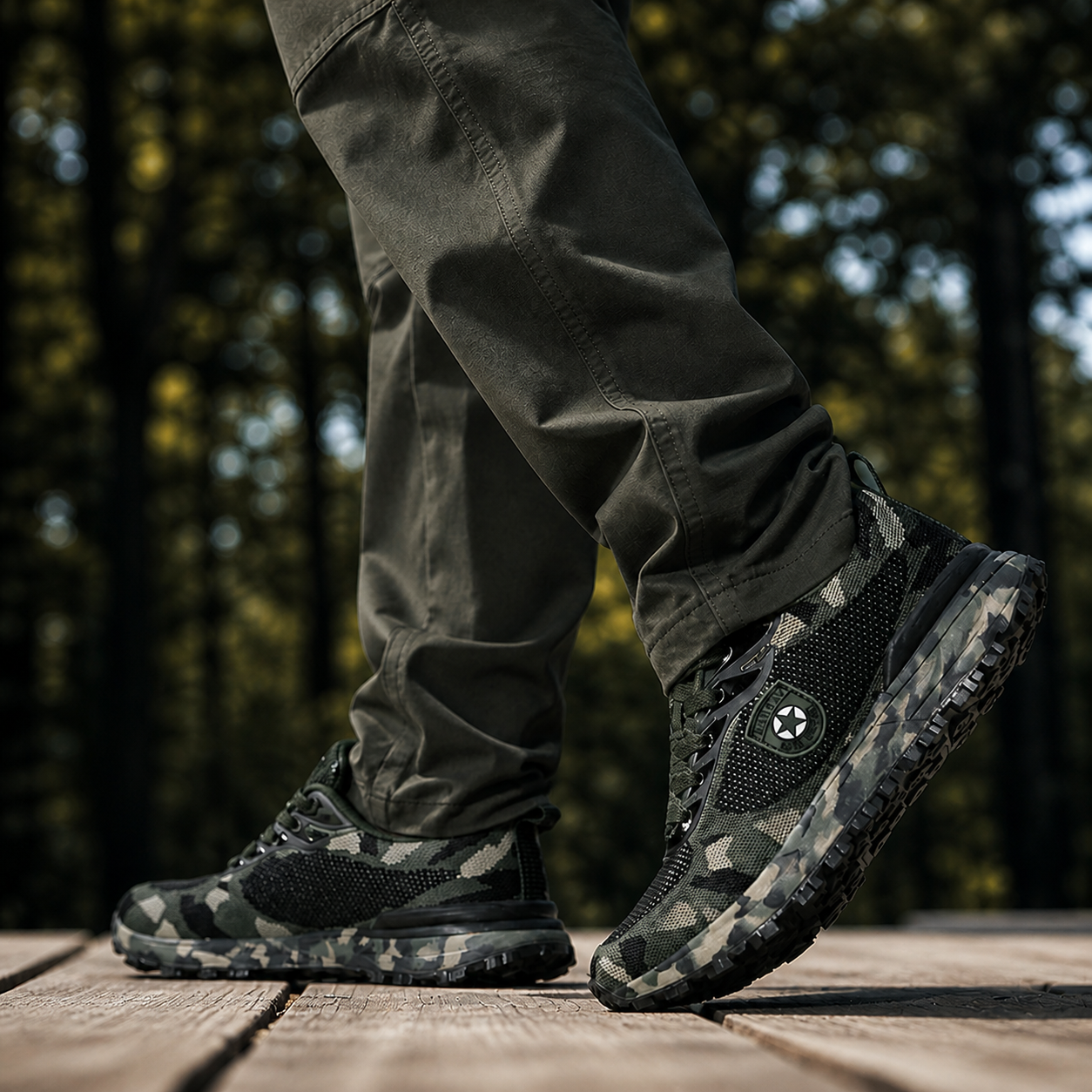 "PACK COMANDO URBANO CAMUFLADO 👟🎯 - Tenis de diseño táctico urbano + 3 pares de medias deportivas 🧦🔥"