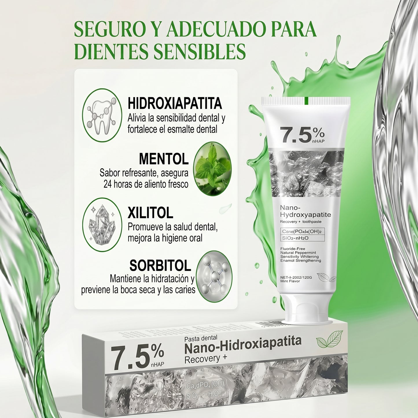 🦷 DentApex 7.5 – Kit Premium Exclusivo con 3 Unidades ✨ Cuidado Bucal Avanzado con Nano Hidroxiapatita Importada + Envío Gratis